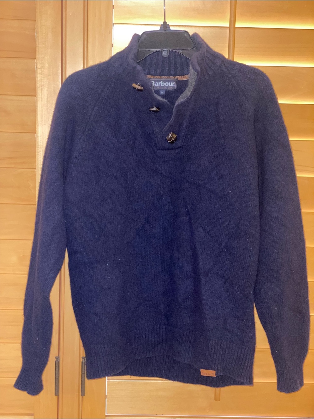 Mens Barbour Wool Sweater Navy Blue Sz M